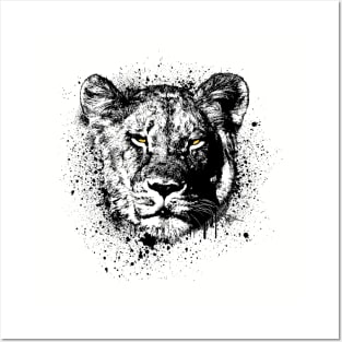 Lion Lioness Animal Wildlife Forest Nature Adventure Hunt Graphic Posters and Art